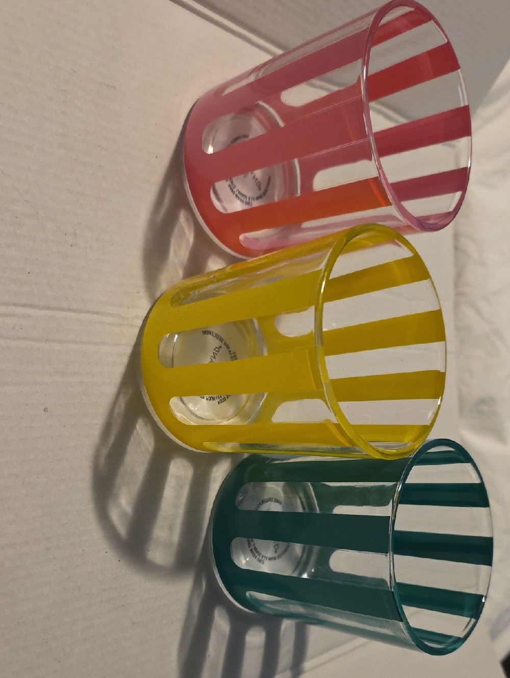Set Of 3 Cabana Glass Tealight Holders